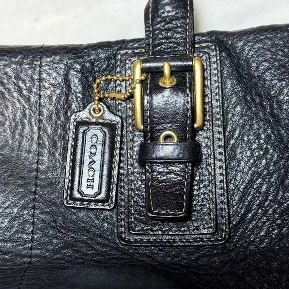 Coach Hamilton Large Black Leather Satchel Bag F12444 - Picture 3 of 11